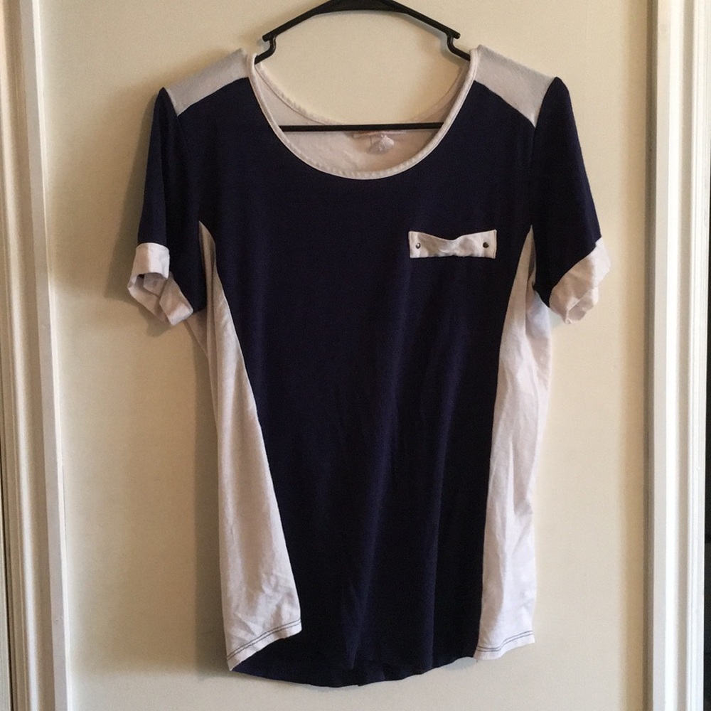 Blue and white top